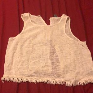 White Cropped Tank Top